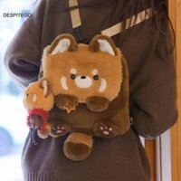 Ba lô gấu trúc đỏ Fluffy Quà tặng vườn thú dễ thương