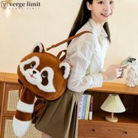 Ba lô gấu trúc sang trọng VERGE LIMIT, Túi gấu trúc động vật lông thú Kawaii, Túi đeo vai gấu trúc mềm sáng tạo hoạt hình thời trang ngoài trời