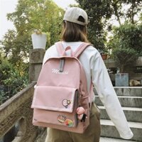 Ba lô hàn quốc kèm móc heo dễ thương đựng laptop, A4 Muxixi TX33