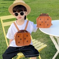 Ba lô hình con bọ rùa nhỏ cổ điển Hàn Quốc dành cho trẻ em mẫu giáo Ba lô hình lõm