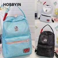 Ba lô HOBBYIN Hello Kitty, Túi đựng mèo Kitty phong cách Hàn Quốc bằng Nylon, Máy tính thời trang Túi đi học hoạt hình dung tích lớn dành cho nữ