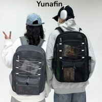 Ba lô học sinh YUNAFIN, Túi đi biển lưới du lịch dung tích lớn, Túi đi học bán trong suốt chống mài mòn nhẹ