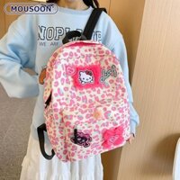 Ba lô in họa tiết da báo dễ thương MOUSOON dành cho nữ có thiết kế Hello Kitty