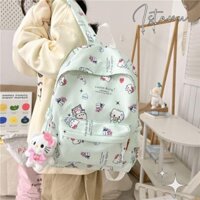 Ba lô ISTANU, Túi đi học Hello Kitty Kawaii, Túi du lịch ngọt ngào dung tích lớn bằng Nylon
