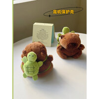 Ba lô Kapibara Airpodpro2 Vỏ bảo vệ Thích hợp cho tai nghe Bluetooth không dây Apple airpods thế hệ thứ ba Túi đựng tai nghe búp bê sang trọng Màu nâu cổ điển ipod3 Vỏ mặt dây chuyền búp bê