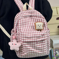 Ba lô kẻ sọc mềm mới dành cho nữ sinh viên đại học nhỏ Túi đựng mẹ nhẹ Túi đi học