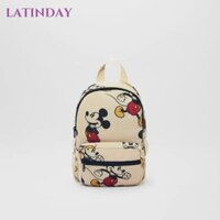 Ba lô LATINDAY, Túi đi học mẫu giáo in hình Mickey có thể điều chỉnh, Túi đi học họa tiết chuột Mickey nhẹ có thể tháo rời dễ thương
