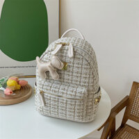 Ba lô len nhỏ phong cách Chanel mùa thu đông 2025, túi mẹ mới thời trang, sức chứa lớn