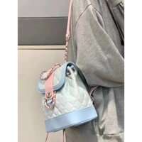 Ba lô màu sắc phong cách Chanel 2024 mới, ba lô nữ cao cấp, dung tích lớn, đeo chéo, dây xích nhỏ