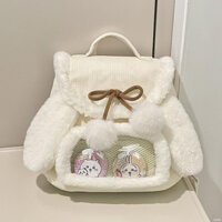 Ba lô màu trắng sữa dễ thương ba lô sang trọng cho túi trường học của nữ sinh