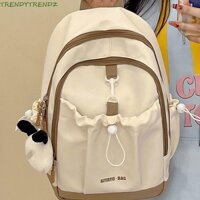 Ba lô màu tương phản TRENDYTRENDZ, Túi đi học dành cho học sinh bằng Nylon nguyên khối, Túi dây rút thời trang Túi xách dung tích lớn Túi đeo vai du lịch