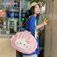 Ba lô mèo HOBBYIN, Túi đi học dễ thương dành cho học sinh, Túi đeo chéo thông thường hoạt hình cặp đôi