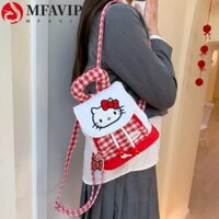 Ba lô MFAVIP Kitty, Túi đi học Kt Cat phong cách Hàn Quốc ngọt ngào, Tay cầm lưới thời trang Túi đeo vai Y2k thông thường dành cho nữ