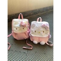 Ba lô mini hình búp bê Hello Kitty lật màu hồng