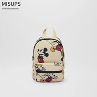 Ba lô MISUPS, Túi đi học mẫu giáo họa tiết chuột Mickey có thể điều chỉnh, Túi du lịch trẻ em in hình Mickey nhẹ có thể tháo rời