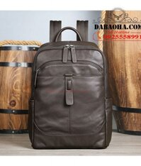 Ba lô nam da thật màu Nâu BHM9197N Balo laptop 14inch