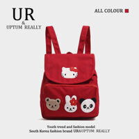 Ba lô nhỏ hoạt hình đáng yêu AFAR UR Ba lô hai vai vải bố hello kitty cặp sách học sinh mẫu mới 2024 cho nữ