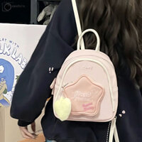 Ba lô nữ CAEIORE, Túi đi học đeo vai học sinh phong cách Hàn Quốc dễ thương, Canvas nhẹ tiện lợi Ngôi sao năm cánh Túi sách có khóa kéo dành cho nữ sinh viên Trẻ em