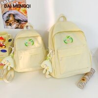 Ba lô nữ DAIMENGQI Fresh Sweet Thêu họa tiết Apple Túi đi học dành cho học sinh