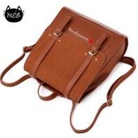 Ba lô nữ thời trang Hàn Quốc màu nâu - B9007 (tặng ngẫu nhiên 1 móc khóa gấu brown/thỏ trắng)