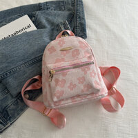 Ba Lô Nữ Thời Trang Hoa Dây Kéo Jacquard Mini Dễ Thương Schoolbag (Kaki / Hồng / Đen)