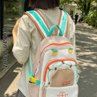 Ba lô nữ Urban Vault Khâu thời trang Màu sắc tương phản Ba lô học sinh chống trộm Thiết kế chống trộm Bảo vệ cột sống thoải mái