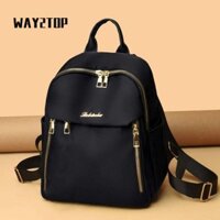 Ba lô nữ WAY2TOP, Túi du lịch màu đen, Túi xách dung tích lớn đơn giản