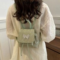 Ba lô nữ YUNAFIN, Túi đeo vai công suất cao hình bướm, Ba lô Mini PU màu trơn dành cho nữ