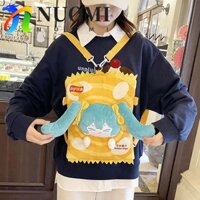 Ba lô NUOMI Hatsune Miku, Túi vuông hình vuông màu vàng hoạt hình dung tích lớn, Túi đi học Cyan Soft Anime Ngoại vi Túi đeo vai Anime hàng ngày