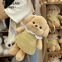 Ba lô Poodle dễ thương BOOCEAN, Túi sang trọng phong cách Nhật Bản 40cm, Ba lô chó búp bê Milo hoạt hình thường ngày