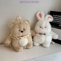 Ba lô sang trọng hình gấu trà sữa ZHUXAOWAN, Dây đeo có thể điều chỉnh Ba lô búp bê sang trọng gấu phong cách Hàn Quốc, Đồ chơi ngủ cho bé PP Cotton Nâu Ba lô gấu dung tích lớn Búp bê bé gái