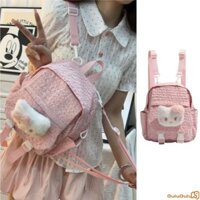 Ba lô Sanrio Hello Kitty dành cho nữ Txetured Daypack Ba lô Túi sách nhẹ thông thường