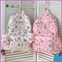 Ba lô Sanrio HelloKitty dành cho học sinh Dung tích lớn In nhẹ Túi hoạt hình nữ đa năng thời trang