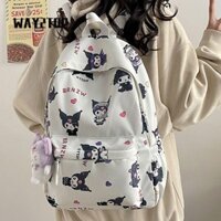 Ba lô Sanrio WAY2TOP, Túi đi học Kulomi Hello Kitty dung tích lớn, Túi sách Giai điệu Thời trang Túi đeo vai đơn giản Trường trung học