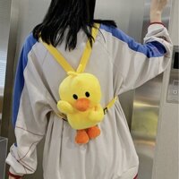 Ba Lô Thú Nhồi Bông Hình Con Vịt Vàng - Túi Đeo Vai Gấu Bông Dễ Thương