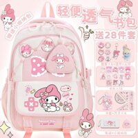 Ba lô trẻ em My Melody dễ thương cho bé gái, ba lô mới có giá trị cao cho trường tiểu học, bảo vệ cột sống cho trường trung học cơ sở, ba lô nhẹ