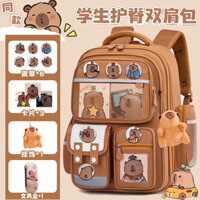 Ba lô trường tiểu học Capybara Kuromi Cinnamoroll, dung tích lớn, chống nước, bảo vệ cột sống, ba lô trẻ em My Melody, ba lô dễ thương Capybara cho bé gái lớp 1-3-6