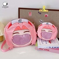 Ba lô UTENEW Haruno Sakura, Túi Itabag màu hồng Naruto dung tích lớn trong suốt, Túi đeo vai phong cách Nhật Bản Phim hoạt hình Kawaii Anime Túi đeo chéo sang trọng Triển lãm Cosplay