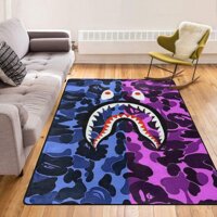 Ba-pe Shark Face Red Camo Modern Area Rug,Throw Rugs Carpet Floor Pad Rugs Bathroom Rug Mat Yoga Mat Home Decor for Kitchen/Living/Bedroom/Playing ...