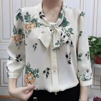 Ba Phần Tư Tay Áo Sơ Mi Voan Ruy Băng Mùa Hè 2024 Phong Cách Mới Thời Trang Cao Cấp Mẹ Mặc Rời Ôm Hơn Nhìn Mỏng Áo Sơ Mi Nữ20240311