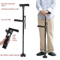 ba tong tự động kèm túi bảo vệ màu titan giá rẻ có nút bấm, baton batoong 3ton hỗ trợ đi lại cho người già 232