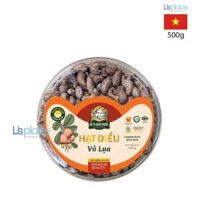 Bà Tư Bình Phước Hạt điều vỏ lụa hộp nhựa tròn (Mẫu Tết)