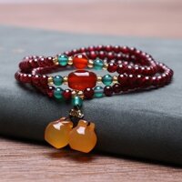 Ba Vòng Tay Garnet Vòng Tay Nữ Chalcedony Apple Bầu Mặt Dây Chuyền Vòng Tay