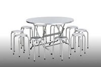 BA02-Bộ bàn tròn inox 10 ghế hòa phát tròn 1m2
