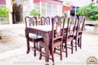 BA23 Bộ bàn ghế ăn đục nho 6 ghế gỗ gụ gia lai ( Anh Hưng, Sài Gòn )