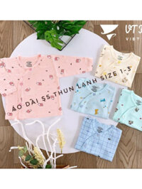 （Baby） Áo Dài Tay Sơ Sinh Vải Thun Lạnh Mềm Mát Cho Bé 3-10kg