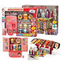 baby cooking toys girls baby cooking sets children's toys Trẻ Em Bé Gái Vui Nhộn Mô Phỏng Nhà Chơi Quà Tặng Tủ Lạnh Mini Nhà Bếp Thịt Nướng Stuart Bé Gái Bộ Đồ Chơi
