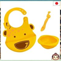 Baby feeding set silicone tableware set giraffe MMBFS-GF from Japan