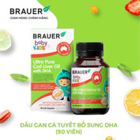 Baby & Kids Ultra Pure Cod Liver Oil Chai/90V BRAUER Dầu Gan Cá Phát Triển não bộ Cho Trẻ 1+