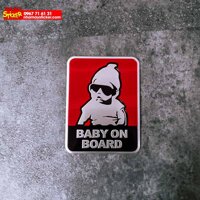 Baby on board - Sticker hình dán dạ quang reflective
